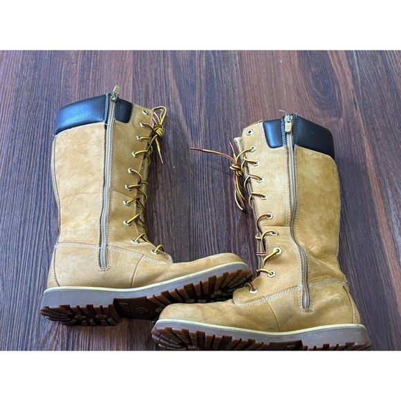 Timberland Tall Boots Girls Women's Size 4.5 Trail Wheat Nubuck Boots 83980 - Picture 4 of 13